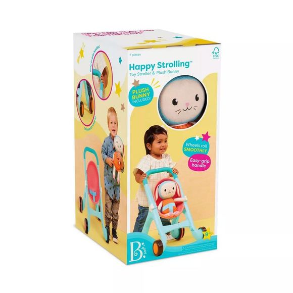 B. play Toy Stroller & Plush Bunny Happy Strolling - Picture 2 of 5
